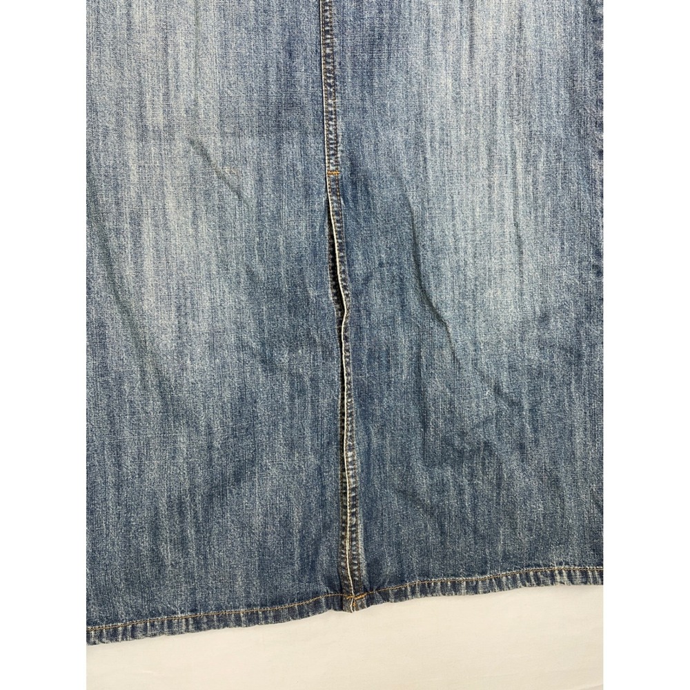 TINT Denim Maxi Skirt Womens 12 Medium Wash Long Utility Y2K Coquette Minimalist - Picture 2 of 10